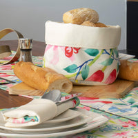 Floral Rendezvous Linen Bread Basket
