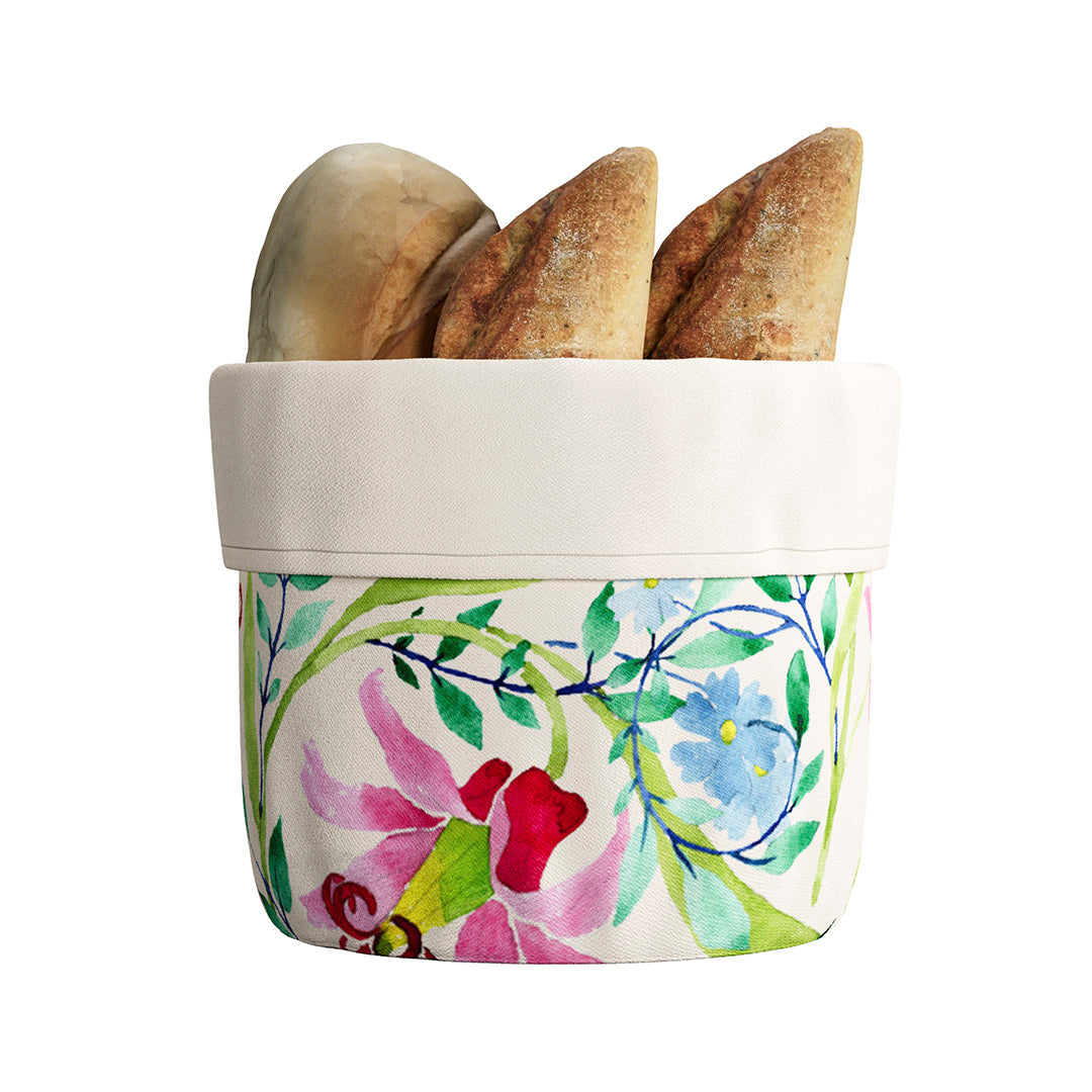 Floral Rendezvous Linen Bread Basket