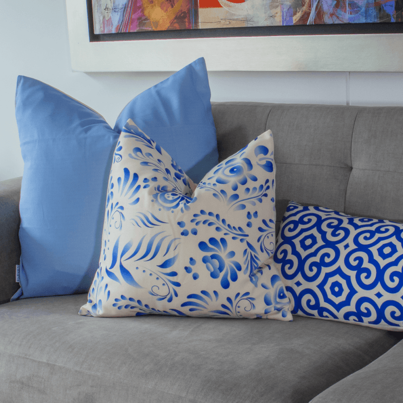 Blue Nature Square Decorative Pillow Cover (20 x 20 in)