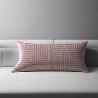 Geometric Pink Lines Decorative Lumbar Pillow Cover (36 x 14 in)