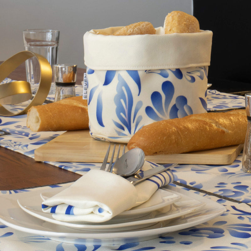 Blue Nature Linen Bread Basket