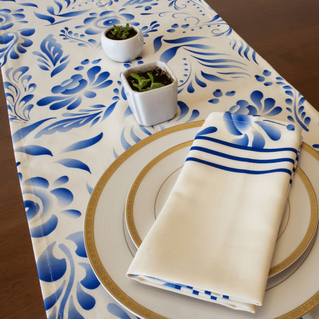 Blue Nature Table Runner